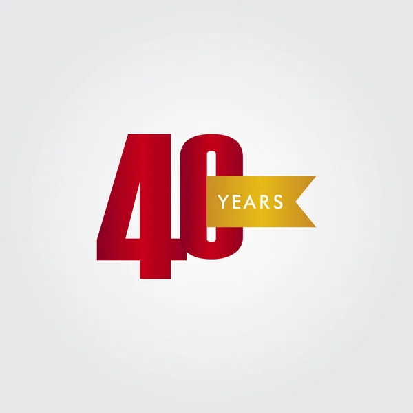 40 años de celebración del aniversario Vector Template Design Illustration — Archivo Imágenes Vectoriales