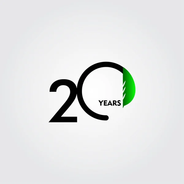 20 años de celebración del aniversario Vector Template Design Illustration — Archivo Imágenes Vectoriales