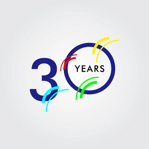 30 Years Anniversary Celebration Vector Template Design Illustration — Stock Vector