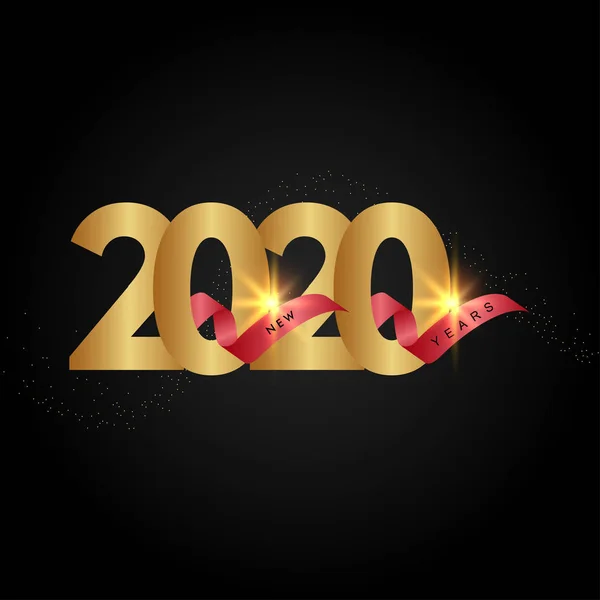 Felice anno nuovo 2020 Celebrazione modello vettoriale Design Illustrazione — Vettoriale Stock