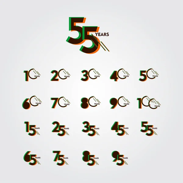 55 años de celebración del aniversario Vector Template Design Illustration — Vector de stock