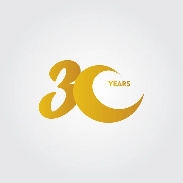 30 Years Anniversary Celebration Vector Template Design Illustration — Stock Vector
