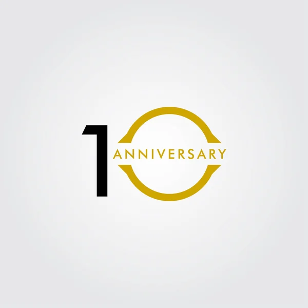 10 Years Anniversary Celebration Vector Template Design Illustration — Stock Vector