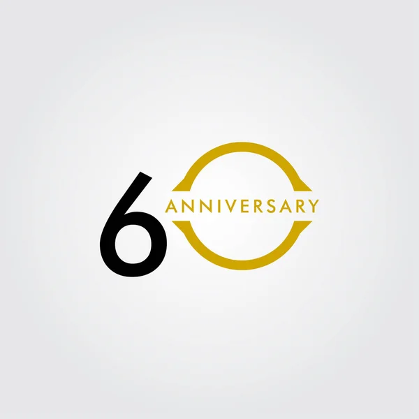 60 Jahre Jubiläumsfeier Vector Template Design Illustration — Stockvektor