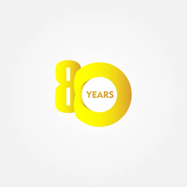 80 anos celebração aniversário Vector Template Design Ilustração —  Vetores de Stock