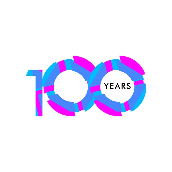 100 anni di celebrazione Vector Template Design Illustration — Vettoriale Stock