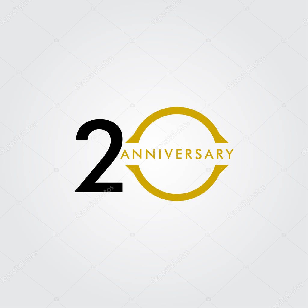 20 Years Anniversary Celebration Vector Template Design Illustration