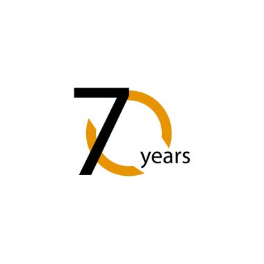 70 Yıl Yıldönümü Yarım Çember Vektör Şablonu Tasarım Çizimi