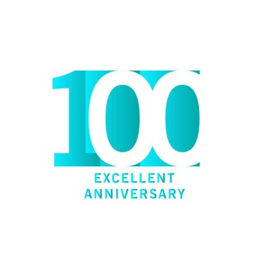 100 Yıl Mükemmel Yıldönümü Vektör Şablonu Tasarımı Çizimi