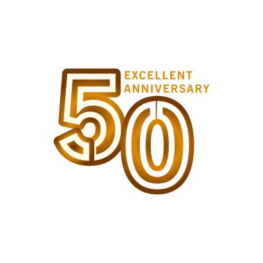 50 Yıl Mükemmel Yıldönümü Vektör Şablonu Tasarım Çizimi