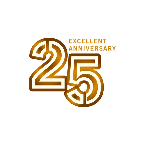 25 Years Excellent Anniversary Vector Template Design illustration — Stock Vector