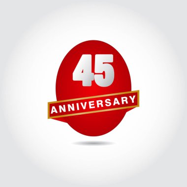 45 Yıl Yıldönümü Vektör Şablontasarım İllüstrasyon