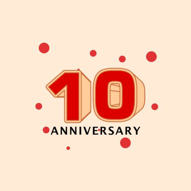 10 Yıl Yıldönümü Vektör Şablontasarım İllüstrasyon