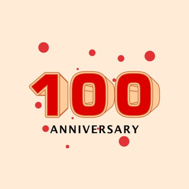 100 Yıl Dönümü Vektör Şablonu Tasarım İllüstrasyon