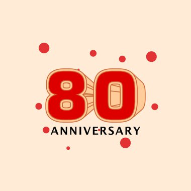 80 Yıl Yıldönümü Vektör Şablontasarım İllüstrasyon