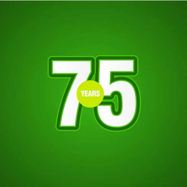 75 Years Anniversary Green Light Vector Template Design Illustration — Stock Vector