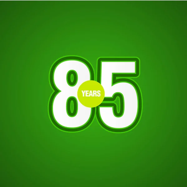 85 Years Anniversary Green Light Vector Template Design Illustration — Stock Vector
