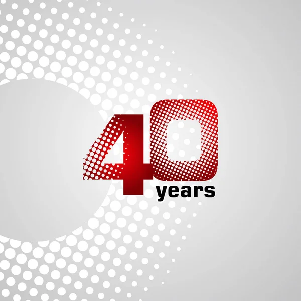 40 Años Aniversario Vector Plantilla Diseño Ilustración — Vector de stock