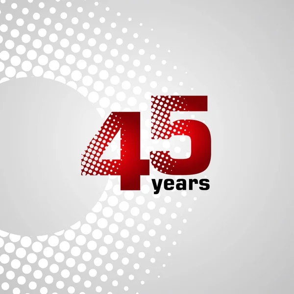 45 Anos Anniversary Vector Template Design Ilustração — Vetor de Stock