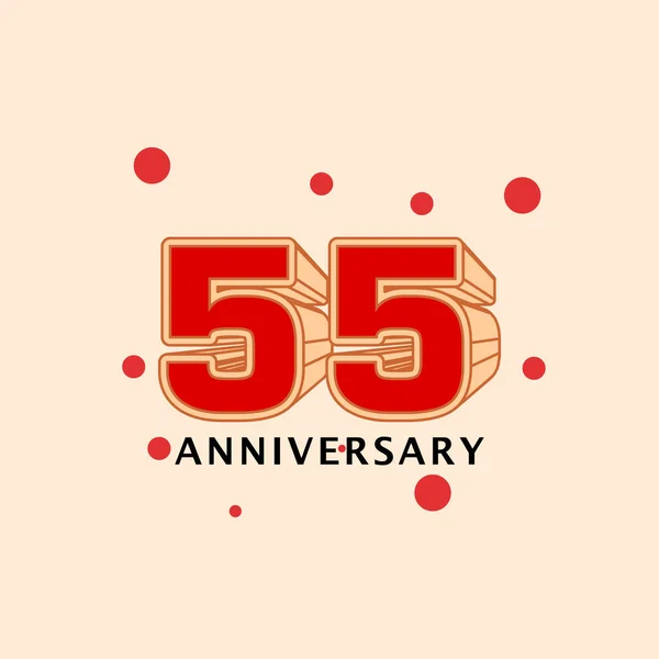 55 jaar verjaardag vector sjabloonontwerp illustratie — Stockvector