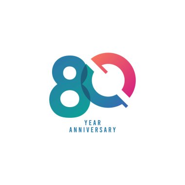 80 Yıl Yıldönümü Vektör Şablontasarım İllüstrasyon