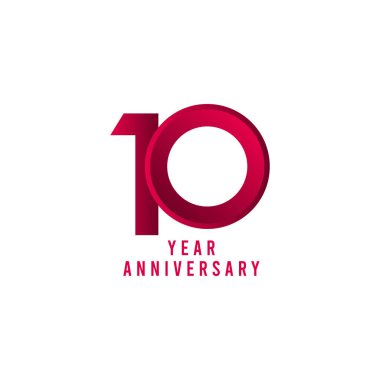 10 Yıl Yıldönümü Vektör Şablontasarım İllüstrasyon