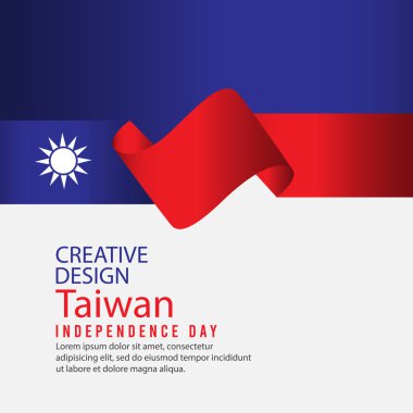 Yaratıcı Tasarım Tayvan Bağımsızlık Günü Kutlama Vektörü Şablonu İllüstrasyonu