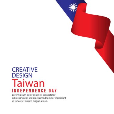 Yaratıcı Tasarım Tayvan Bağımsızlık Günü Kutlama Vektörü Şablonu İllüstrasyonu