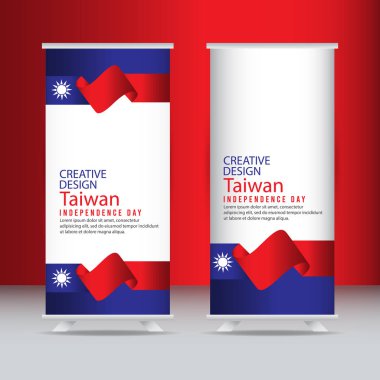 Yaratıcı Tasarım Tayvan Bağımsızlık Günü Kutlama Vektörü Şablonu İllüstrasyonu