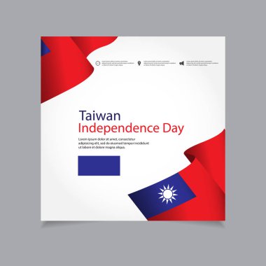 Tayvan Bağımsızlık Günü Kutlama Şablonu Çizimi
