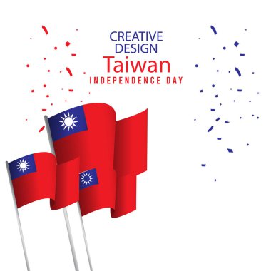 Yaratıcı Tasarım Tayvan Bağımsızlık Günü Kutlama Vektörü Şablonu İllüstrasyonu