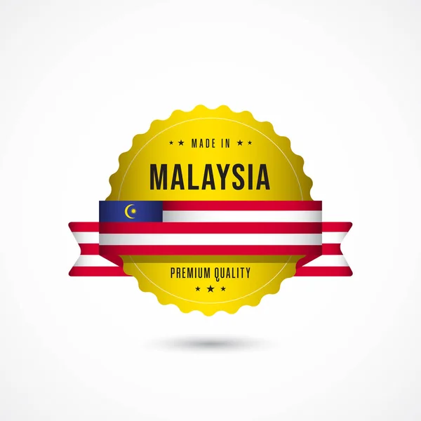 Tillverkad i Malaysia Premium Quality Label Badge Vector Mall Design Illustration — Stock vektor