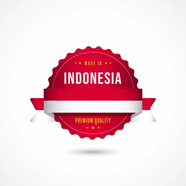 インドネシア製プレミアム品質ラベルバッジベクトルテンプレートデザインイラスト — ストックベクタ
