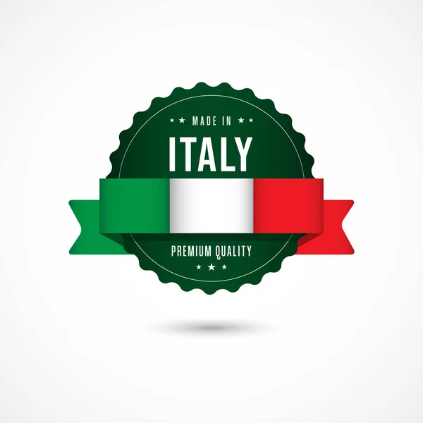 Made in Italy Premium Quality Label Badge Vector Sjabloon Ontwerp Illustratie — Stockvector