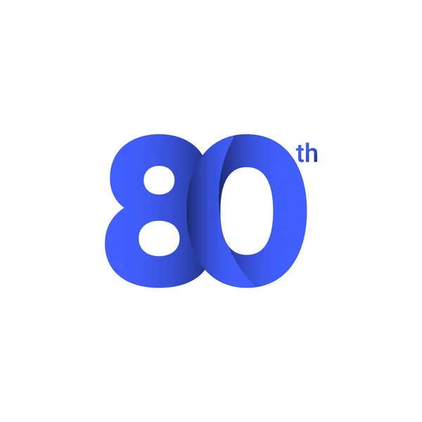 80 Th Anniversary Vector Template Design Ilustração — Vetor de Stock