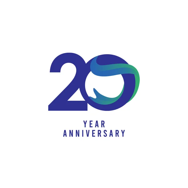 20 Anos Anniversary Vector Template Design Ilustração — Vetor de Stock