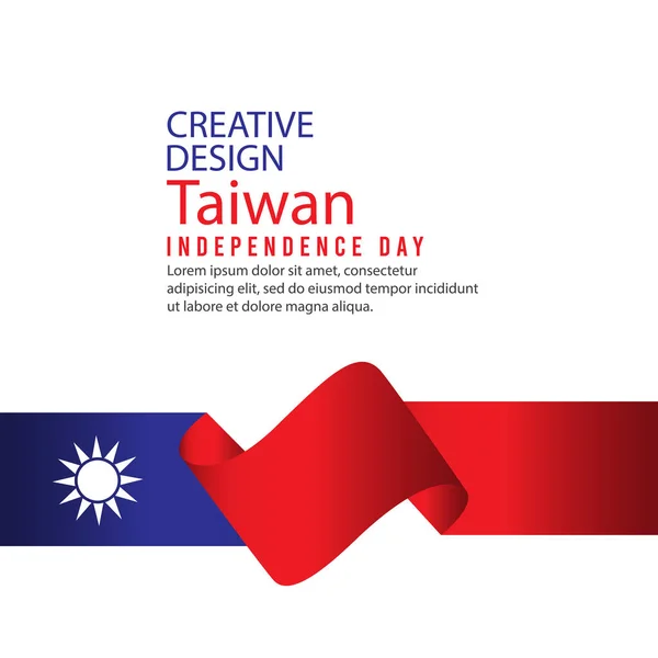 クリエイティブデザイン台湾独立記念日お祝いベクトルテンプレートイラスト — ストックベクタ