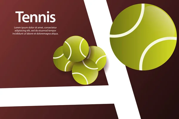 Tennis ball Design Vector Template Illustration Background — Stock Vector