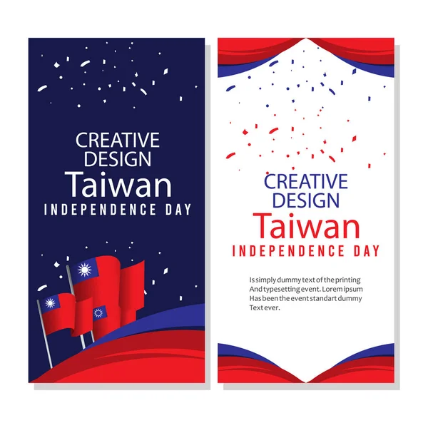 Diseño creativo Taiwán Celebración del Día de la Independencia Vector Template Illustration — Vector de stock