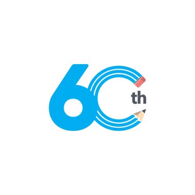 60. Yıldönümü Kutlama Şablonu Tasarım İllüstrasyonu