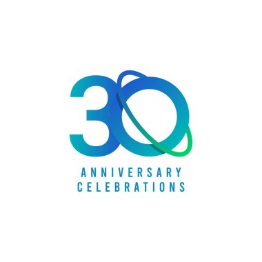 30 Yıl Yıldönümü Kutlamaları Vektör Şablon Tasarımı Çizimi