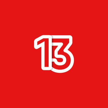 13 Yıl Yıldönümü Kutlamaları Vektör Şablon Tasarımı Çizimi