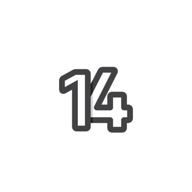 14 Yıl Yıldönümü Kutlamaları Vektör Şablon Tasarımı Çizimi