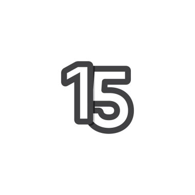 15 Yıl Yıldönümü Kutlamaları Vektör Şablon Tasarımı Çizimi