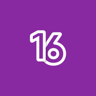 16 Yıl Yıldönümü Kutlamaları Vektör Şablon Tasarımı Çizimi