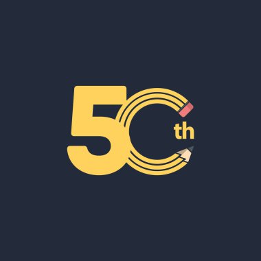 50. Yıldönümü Kutlama Şablonu Tasarım İllüstrasyonu