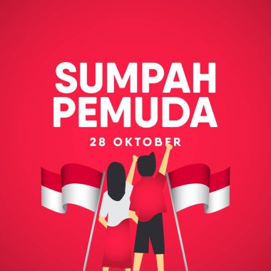 Sumpah Pemuda Kutlama Şablonu Tasarım Çizimi
