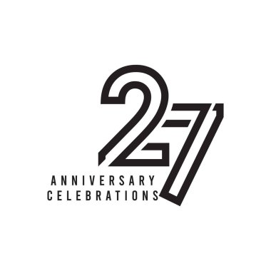 27. Yıl Kutlama Vektör Şablonu Tasarım İllüstrasyonu