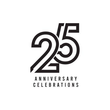 25 Years Anniversary Celebration Vector Template Design Illustration clipart