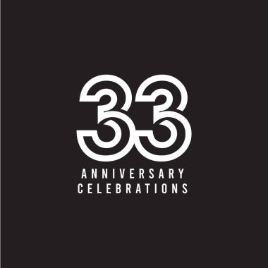 33. Yıldönümü Kutlama Vektör Şablonu Tasarım İllüstrasyonu